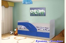 Детская кровать "Дельфин" МДФ, с матрацем