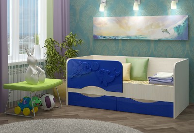 Детская кровать "Дельфин-2" МДФ / Фасад 3D