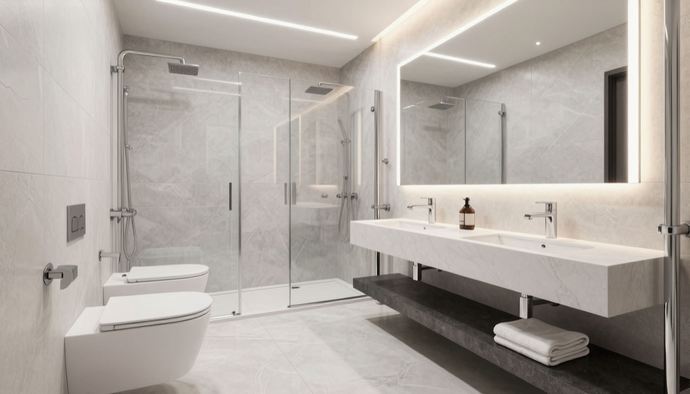 ванная в светлых тонах